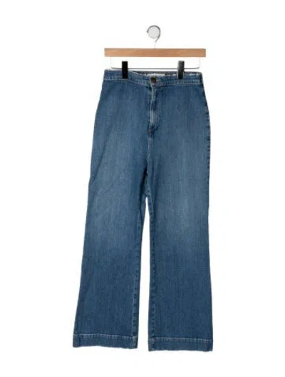 Pre-owned The Great High-rise Flared Jeans In Blue