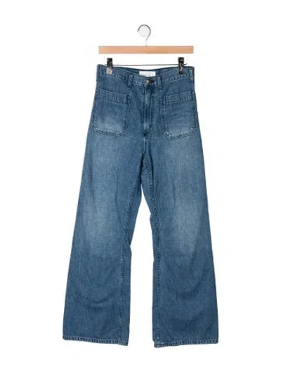 Pre-owned The Great High-rise Flared Jeans In Blue