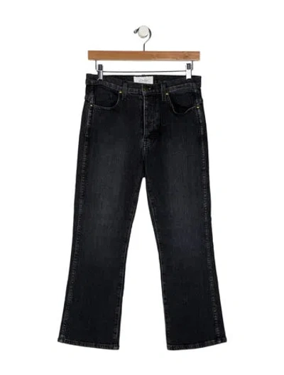 Pre-owned The Great High-rise Straight Leg Jeans In Black