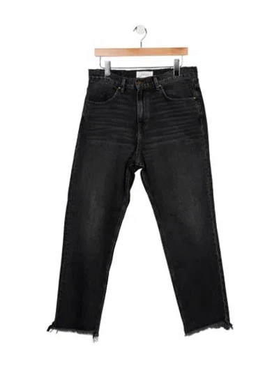 Pre-owned The Great High-rise Straight Leg Jeans In Black