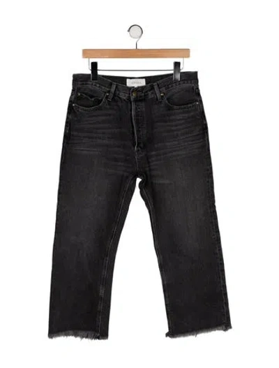 Pre-owned The Great High-rise Straight Leg Jeans In Black