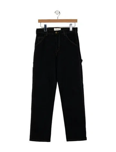 Pre-owned The Great High-rise Straight Leg Jeans In Black