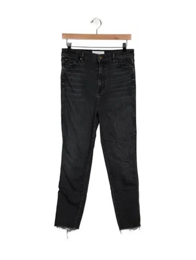 Pre-owned The Great High-rise Straight Leg Jeans In Black