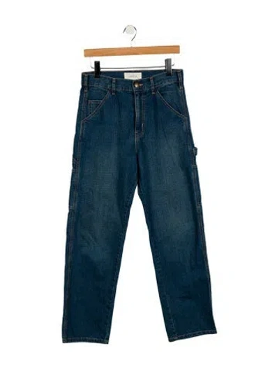 Pre-owned The Great High-rise Straight Leg Jeans In Blue