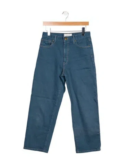 Pre-owned The Great High-rise Straight Leg Jeans In Blue