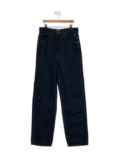 Pre-owned The Great High-rise Straight Leg Jeans In Blue