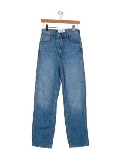 Pre-owned The Great High-rise Straight Leg Jeans In Blue