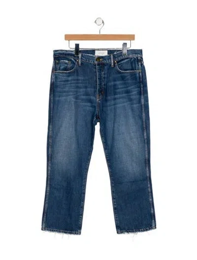 Pre-owned The Great High-rise Straight Leg Jeans In Blue