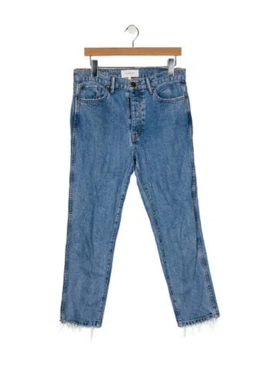 Pre-owned The Great High-rise Straight Leg Jeans In Blue