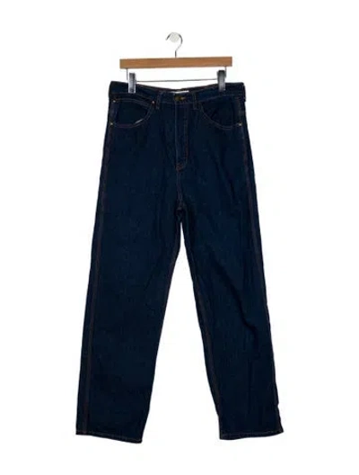 Pre-owned The Great High-rise Straight Leg Jeans In Blue