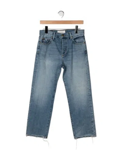 Pre-owned The Great High-rise Straight Leg Jeans In Blue