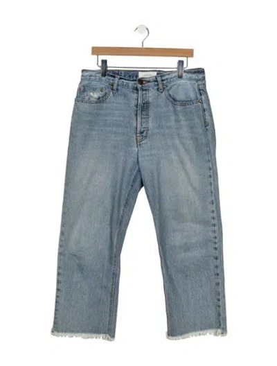Pre-owned The Great High-rise Straight Leg Jeans In Blue