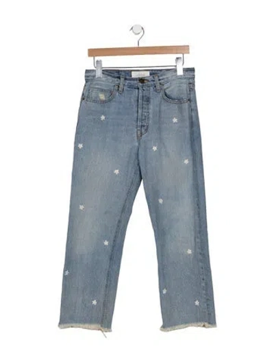 Pre-owned The Great High-rise Straight Leg Jeans In Blue