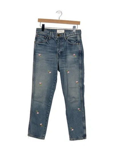 Pre-owned The Great High-rise Straight Leg Jeans In Blue