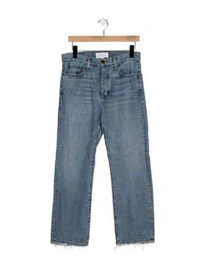 Pre-owned The Great High-rise Straight Leg Jeans In Blue