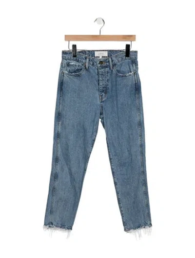 Pre-owned The Great High-rise Straight Leg Jeans In Blue