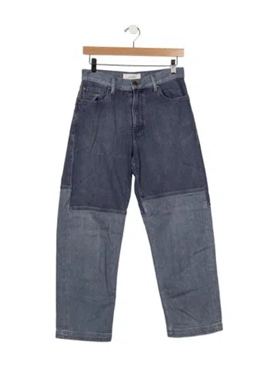 Pre-owned The Great High-rise Straight Leg Jeans In Blue