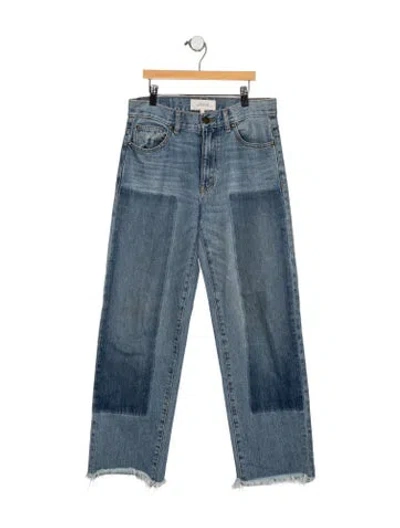 Pre-owned The Great High-rise Straight Leg Jeans In Blue