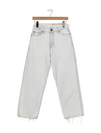 Pre-owned The Great High-rise Straight Leg Jeans In Blue