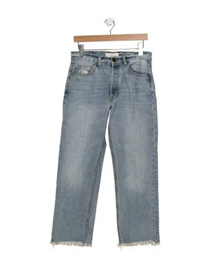 Pre-owned The Great High-rise Straight Leg Jeans In Blue