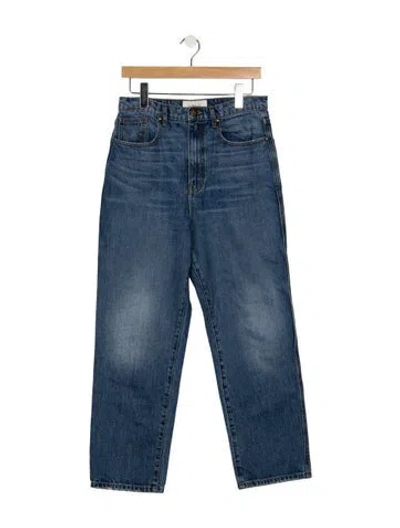 Pre-owned The Great High-rise Straight Leg Jeans In Blue