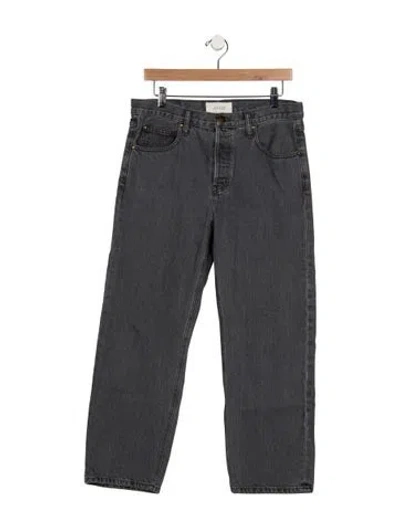 Pre-owned The Great High-rise Straight Leg Jeans In Gray