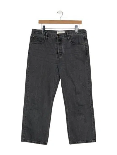 Pre-owned The Great High-rise Straight Leg Jeans In Gray