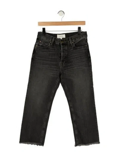 Pre-owned The Great High-rise Straight Leg Jeans In Gray