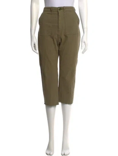 Pre-owned The Great High-rise Straight Leg Jeans In Green