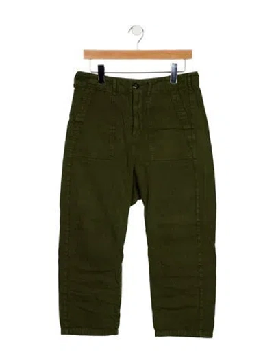 Pre-owned The Great High-rise Straight Leg Jeans In Green