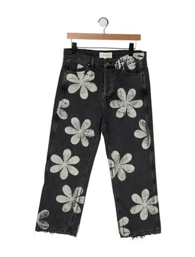 Pre-owned The Great High-rise Straight Leg Jeans In Green