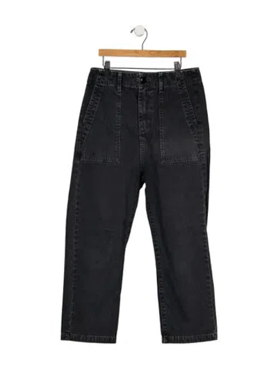 Pre-owned The Great High-rise Straight Leg Jeans In Grey