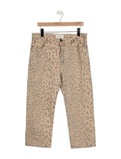 Pre-owned The Great High-rise Straight Leg Jeans In Neutrals