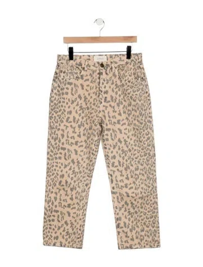 Pre-owned The Great High-rise Straight Leg Jeans In Neutrals