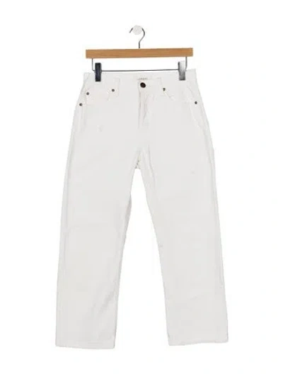 Pre-owned The Great High-rise Straight Leg Jeans In White
