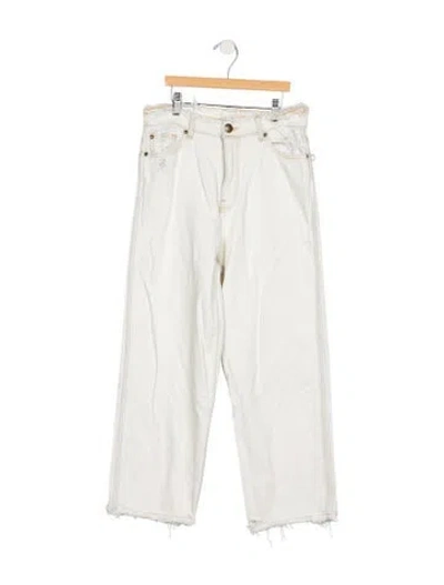 Pre-owned The Great High-rise Straight Leg Jeans In White