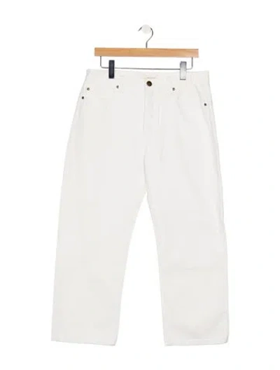 Pre-owned The Great High-rise Straight Leg Jeans In White