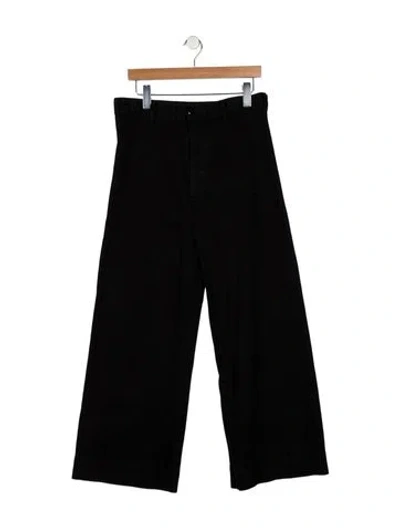 Pre-owned The Great High-rise Wide Leg Jeans In Black