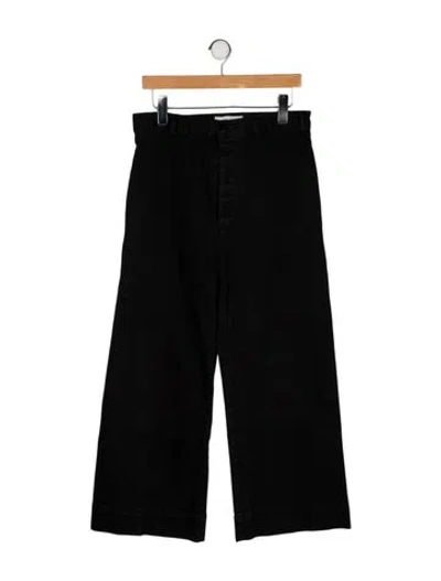 Pre-owned The Great High-rise Wide Leg Jeans In Black