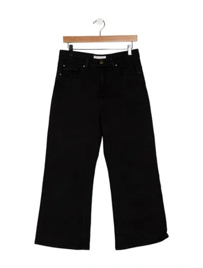Pre-owned The Great High-rise Wide Leg Jeans In Black