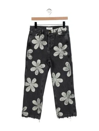 Pre-owned The Great High-rise Wide Leg Jeans In Black