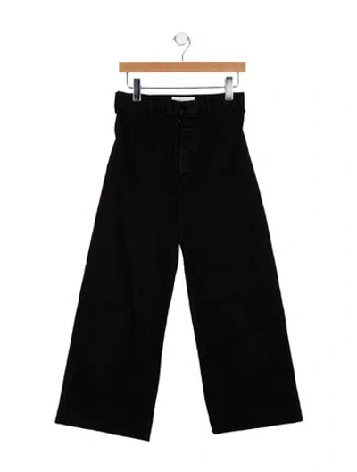 Pre-owned The Great High-rise Wide Leg Jeans In Black