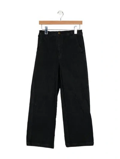 Pre-owned The Great High-rise Wide Leg Jeans In Black