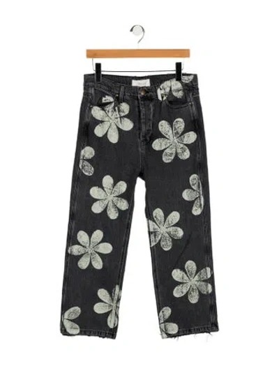 Pre-owned The Great High-rise Wide Leg Jeans In Black