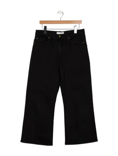 Pre-owned The Great High-rise Wide Leg Jeans In Black