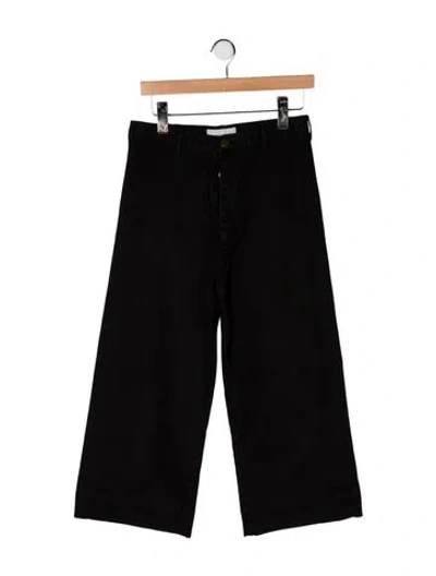 Pre-owned The Great High-rise Wide Leg Jeans In Black