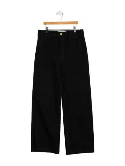 Pre-owned The Great High-rise Wide Leg Jeans In Black