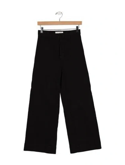 Pre-owned The Great High-rise Wide Leg Jeans In Black