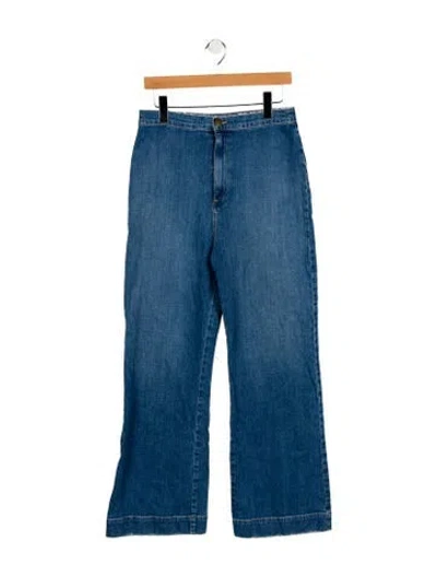 Pre-owned The Great High-rise Wide Leg Jeans In Blue