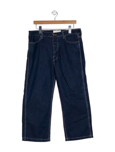 Pre-owned The Great High-rise Wide Leg Jeans In Blue